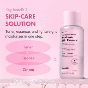 Hanskin texture drop showcasing clear hydrating essence for fast absorption benefit