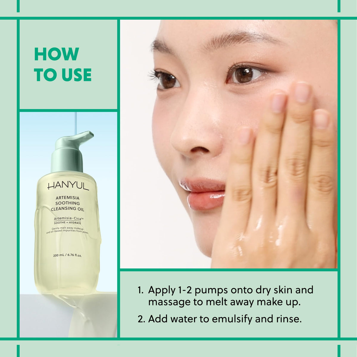 Hanyul emulsified milky rinse showing easy wash-off and hydration