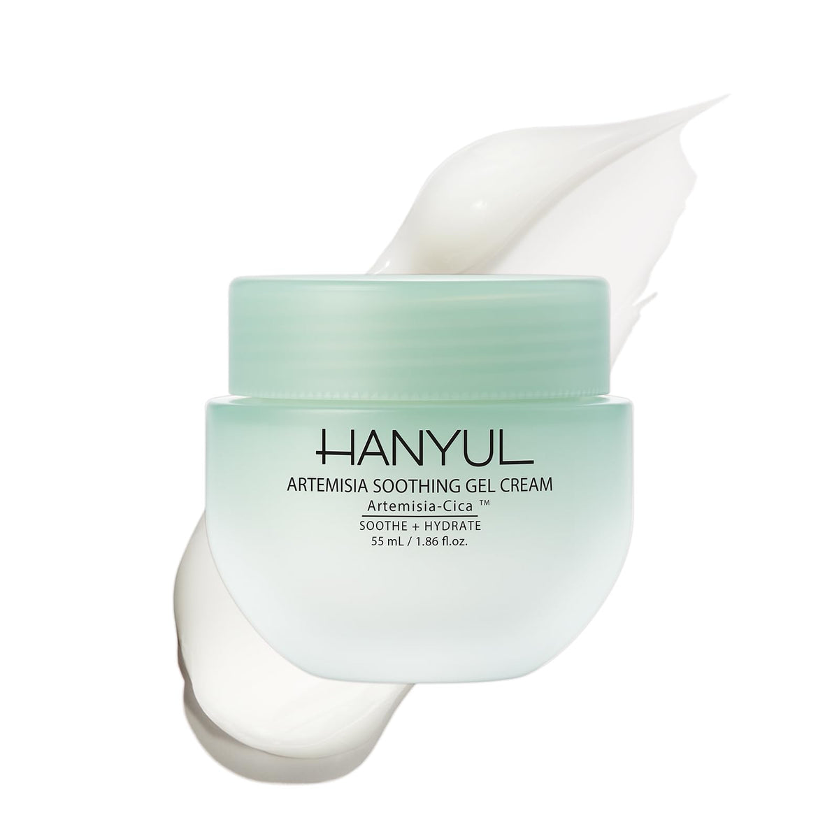 Hanyul jar front view showing clean packaging and calming moisturizer benefits