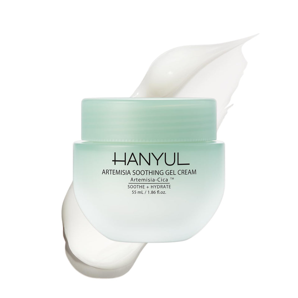 Hanyul jar front view showing clean packaging and calming moisturizer benefits