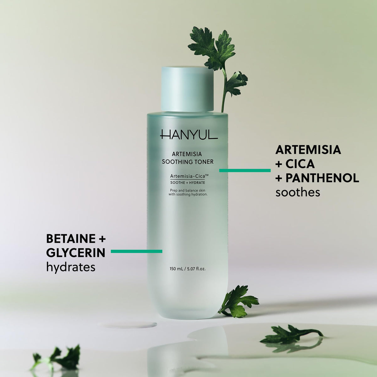 Hanyul back label close-up displaying ingredient list and vegan claims