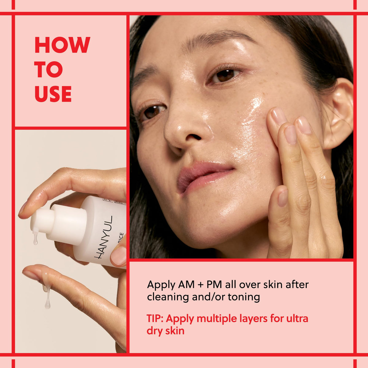 Hanyul packaging label detail emphasizing ingredient transparency and benefits