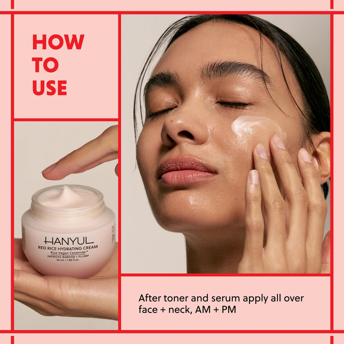 Hanyul jar on bathroom shelf styled for everyday skincare routine benefit