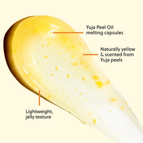 Whole Korean yujas beside product showing natural ingredient potency