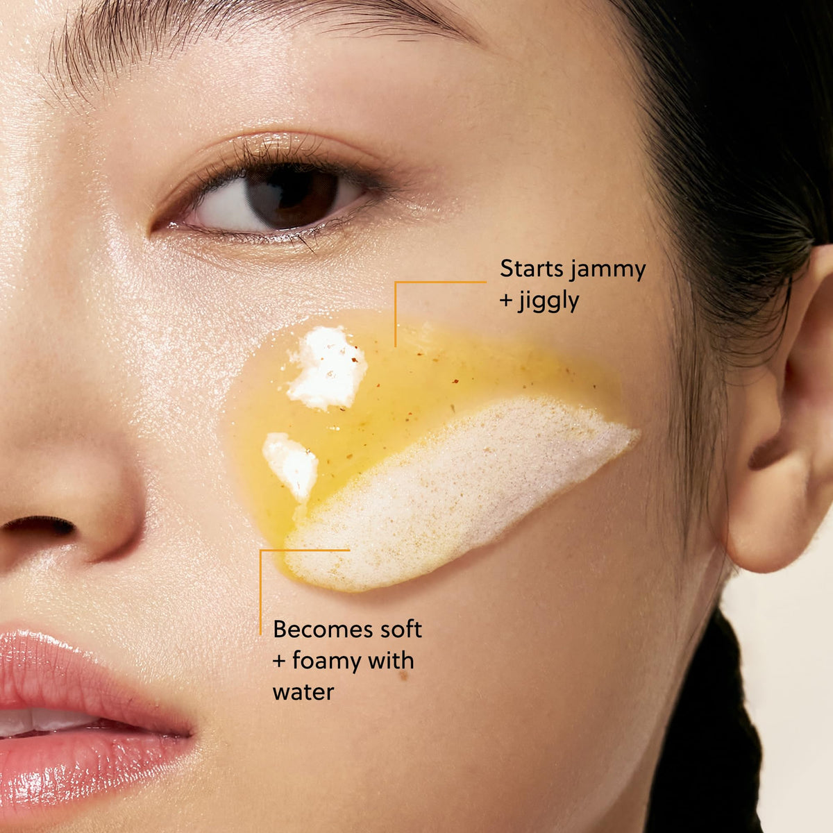 Hanyul mask applied on face showing treatment use and glow