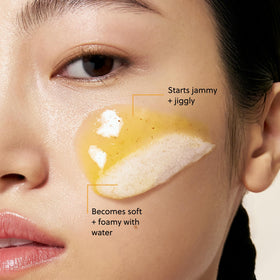 Hanyul mask applied on face showing treatment use and glow