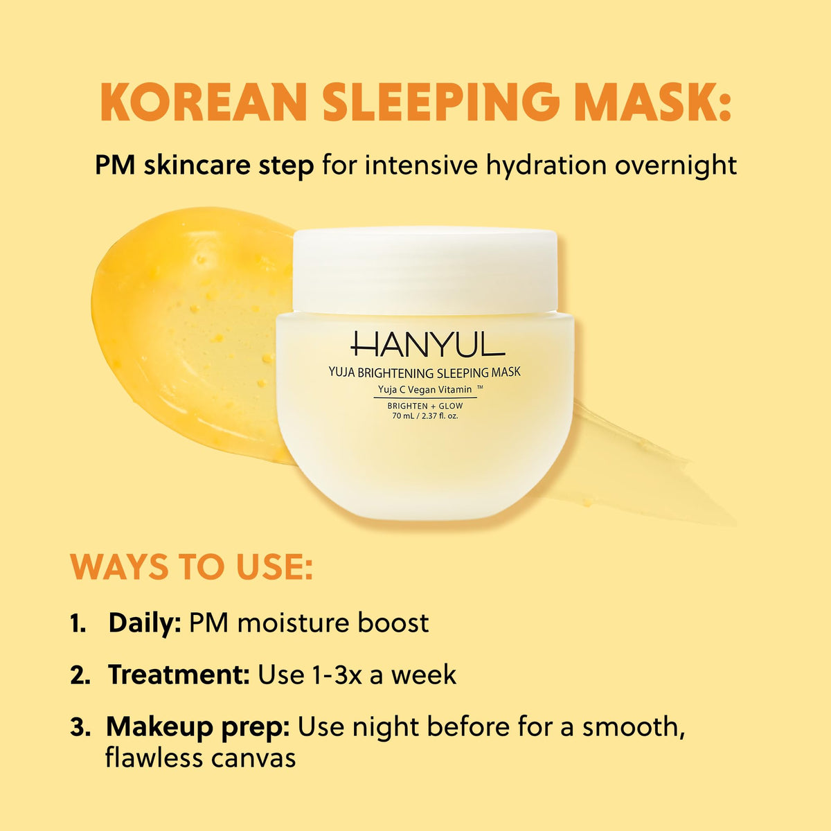 Hanyul packaging label close-up highlighting ingredient list and benefits