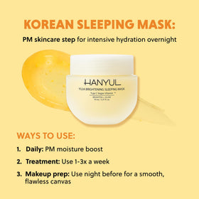Hanyul packaging label close-up highlighting ingredient list and benefits