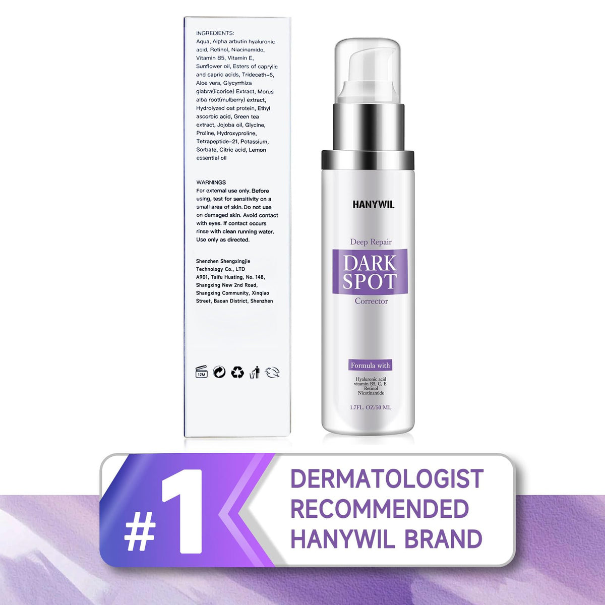 HANYWIL dropper dispensing serum to show controlled application and precision