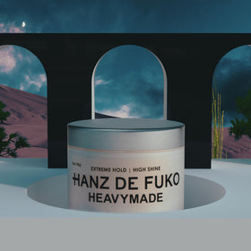 Hanz de Fuko next to a passport illustrating 2 oz travel-friendly convenience