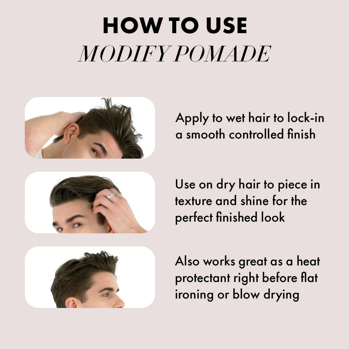 Hanz de Fuko Modify on dry hair creating defined texture and shine