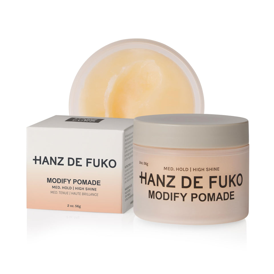 Hanz de Fuko Modify front jar showing packaging and travel size benefit