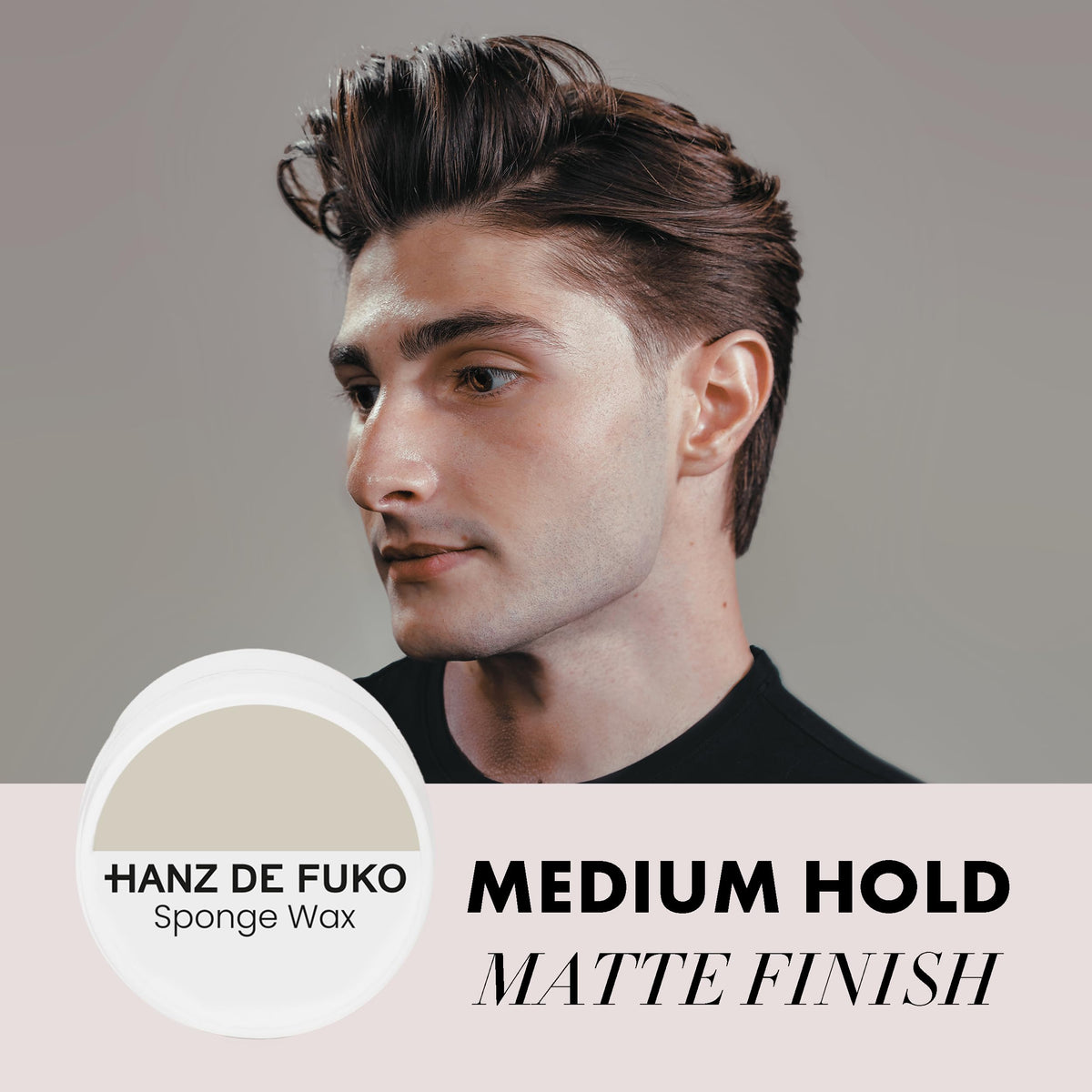 Hanz de Fuko Scheme Cream dispensed on hand showing lightweight natural texture