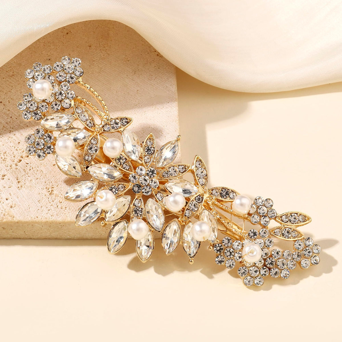 Hapibuy closeup of floral rhinestone detail revealing craftsmanship and eye-catching shine