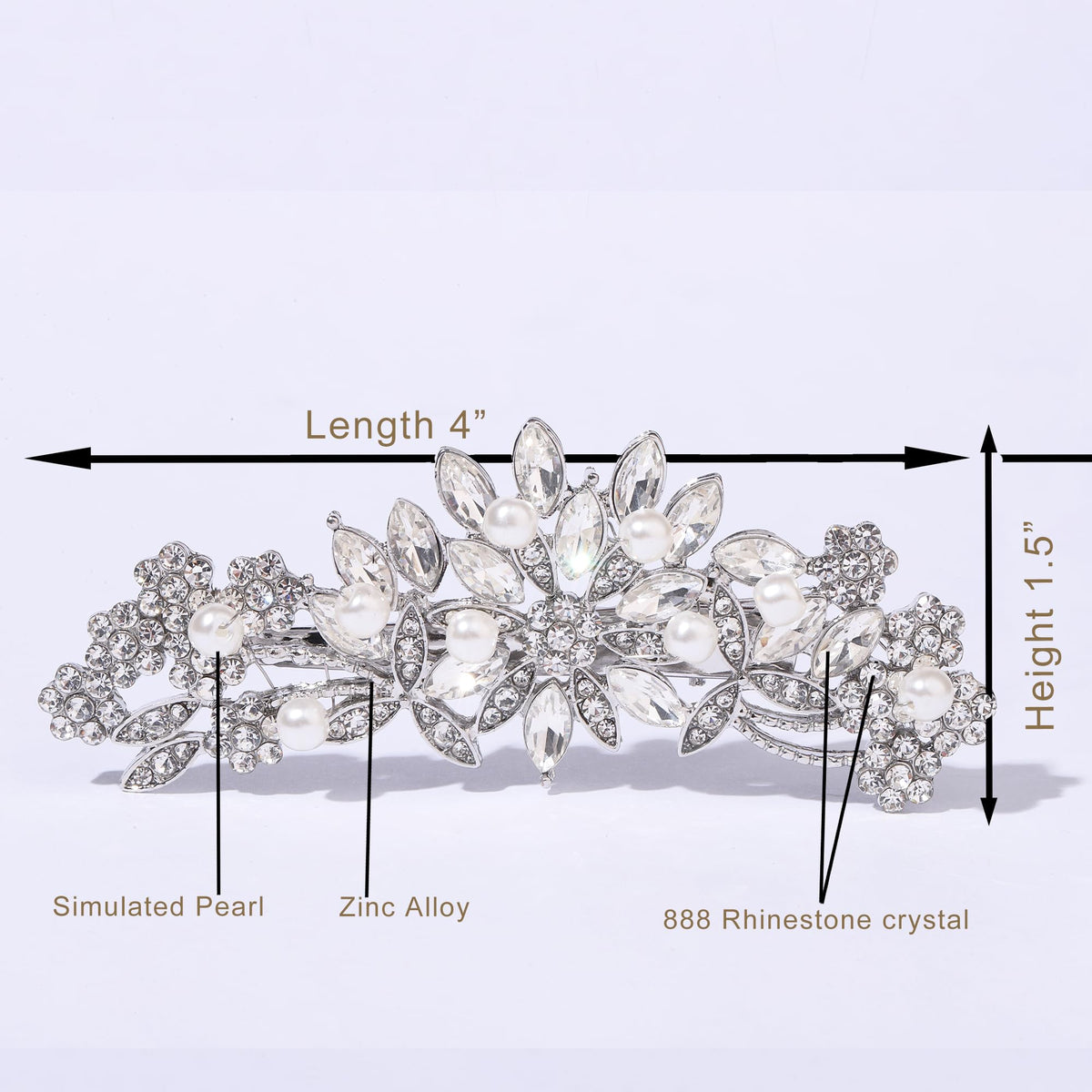 Hapibuy comb styled in a bride's updo adding polished sparkle for photos