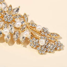 Hapibuy styled on bride updo demonstrating bridal-ready sparkle and finishing touch