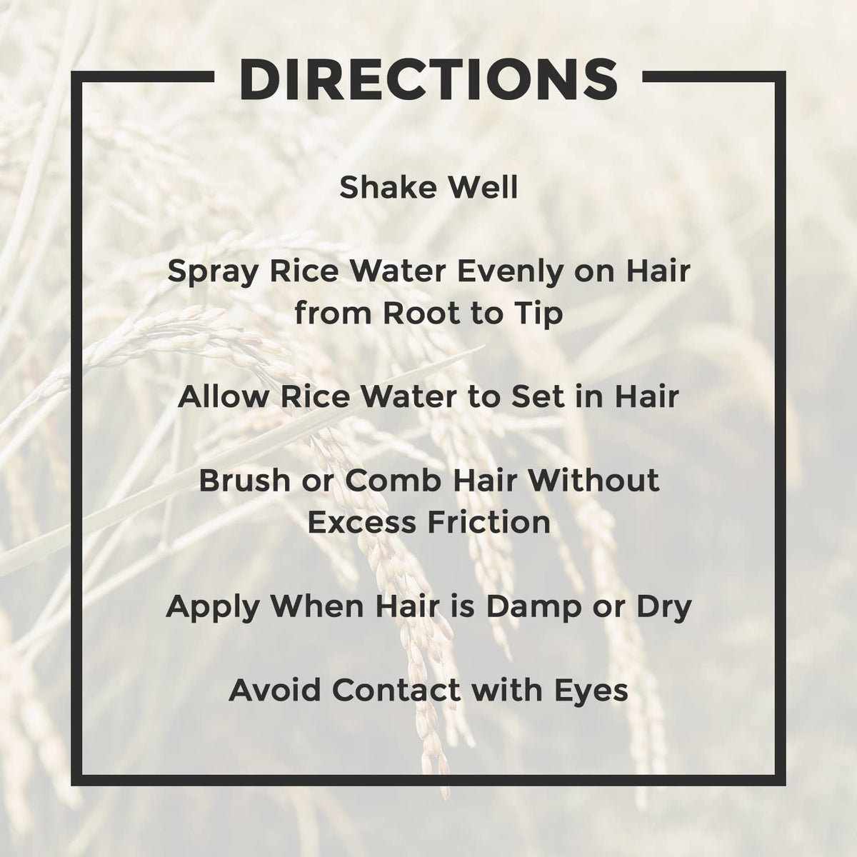HAPPIE HUMMINGBYRD label detail showing vitamins and fermented rice water ingredients