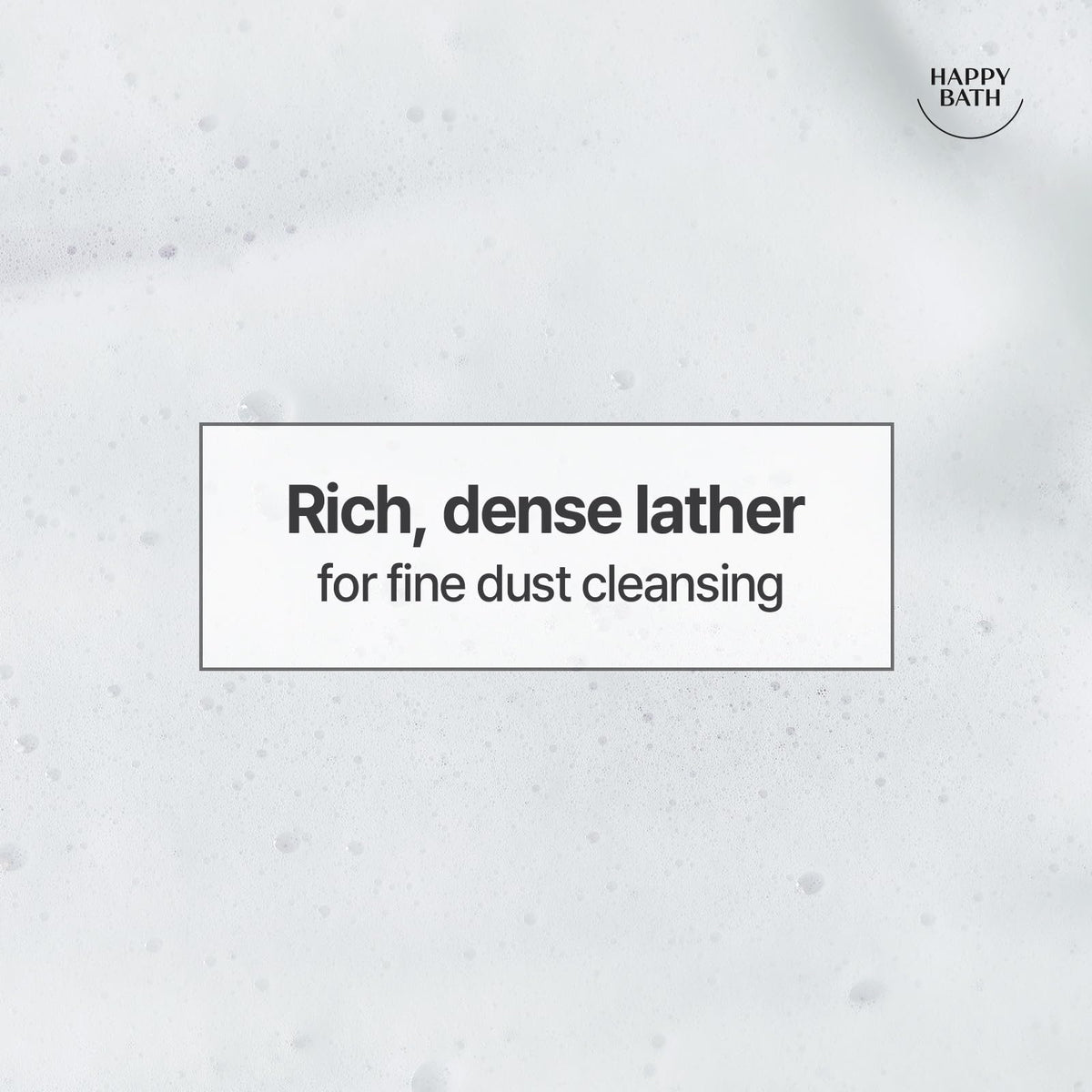 happy bath thick foam lather in hand showing effective cleansing action