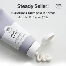 HAPPY BATH pump dispensing creamy texture that creates rich, effective foam