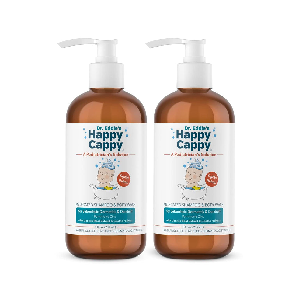 Happy Cappy front packaging showing bottle and labels, clear product information benefit