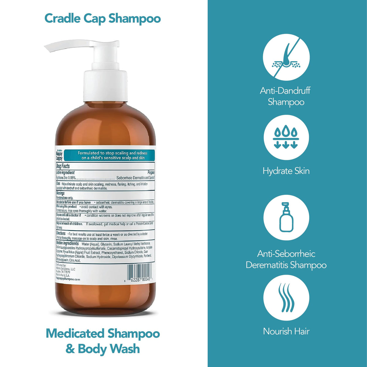 Happy Cappy shampoo foam texture close-up showing gentle lather for delicate skin