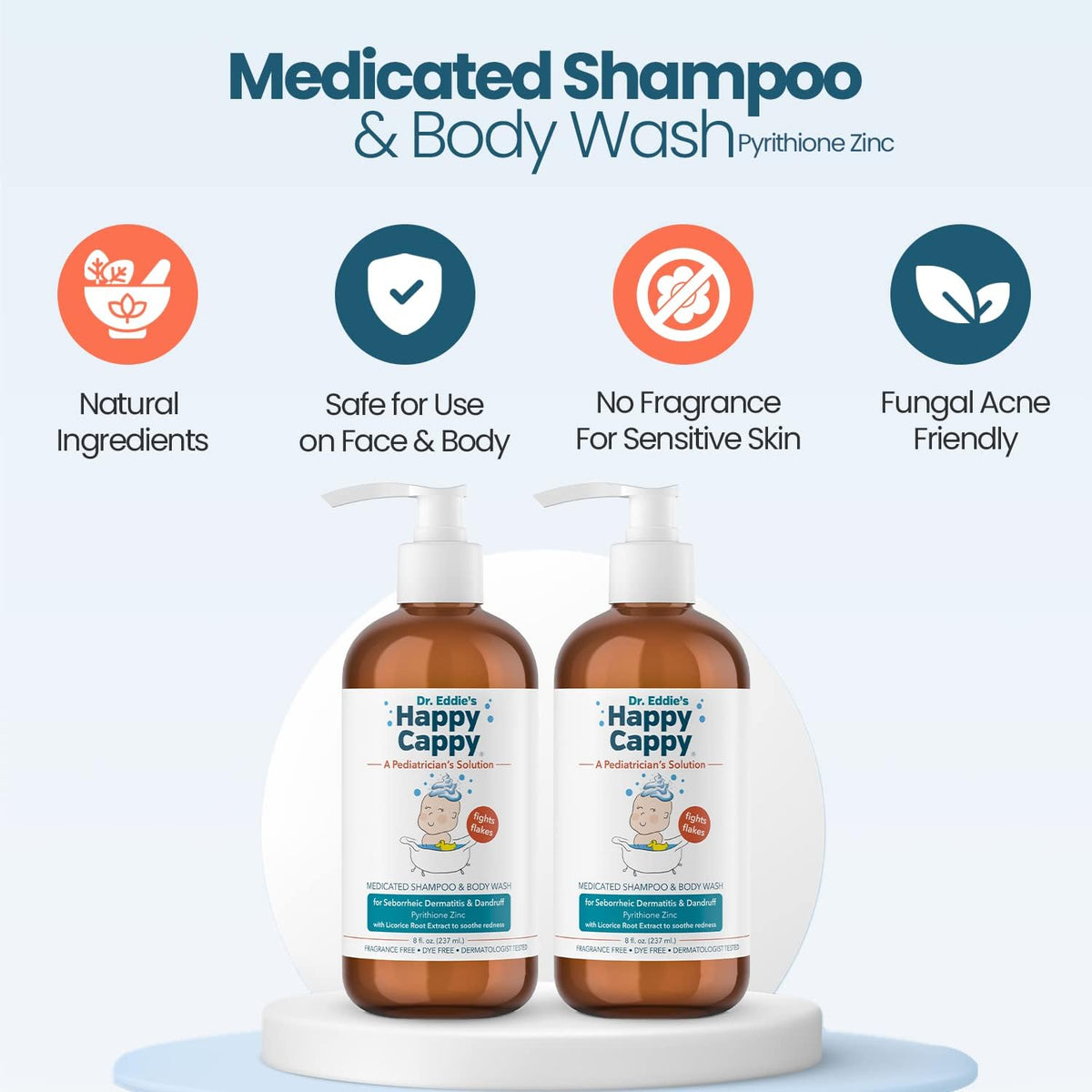 Happy Cappy creamy foam texture on hand, gentle lather that soothes flaking scalp