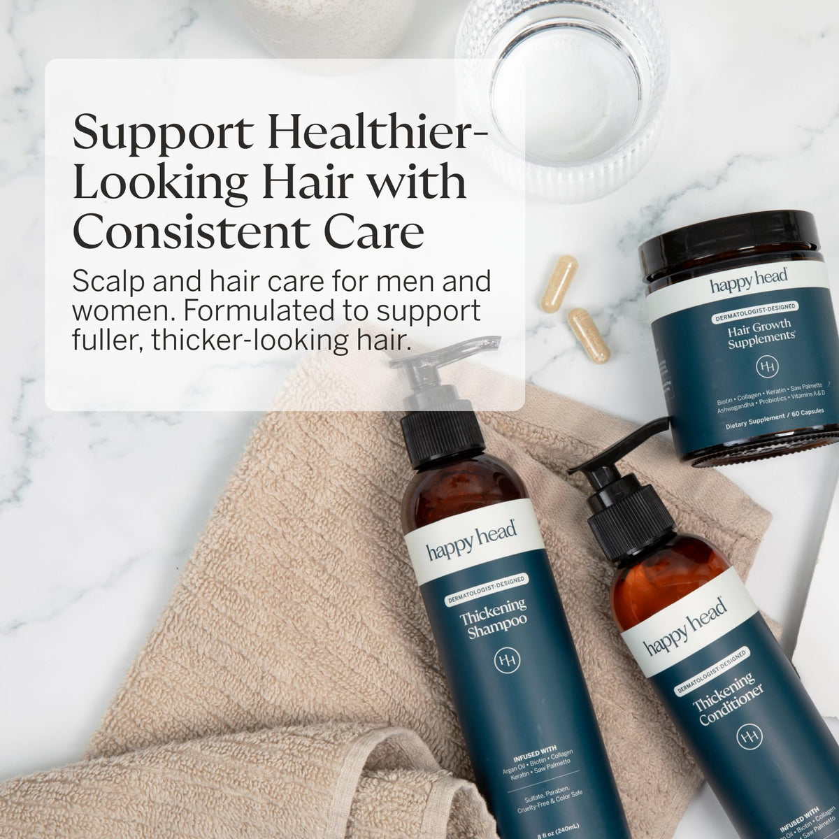 Happy Head in-shower use demonstrating simple daily application benefit