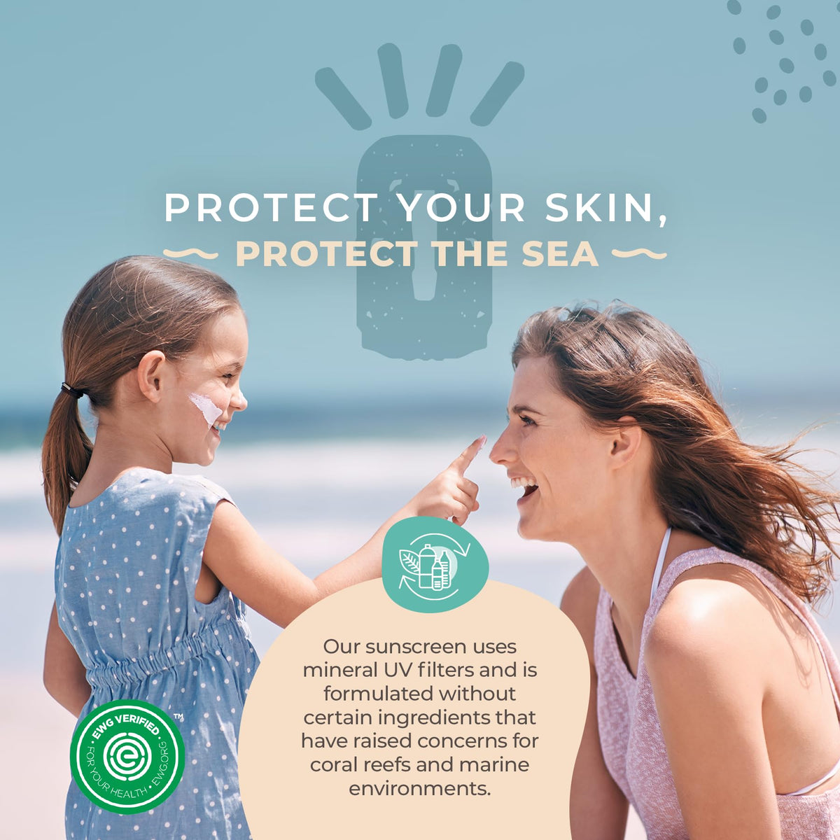 Happy Ocean being applied to a toddler's face for gentle protection