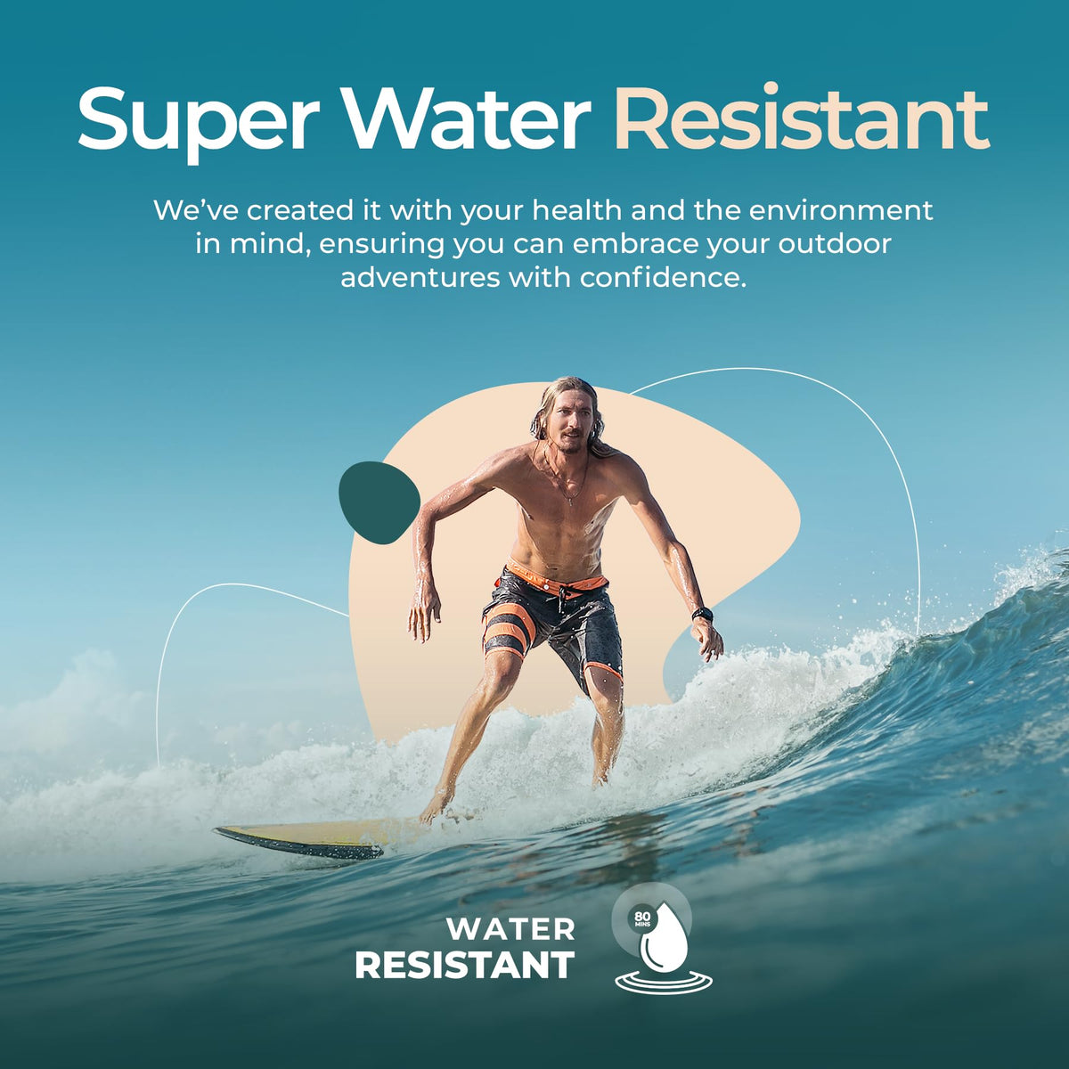 Happy Ocean being used on a beach showing water-resistant shimmer