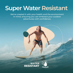 Happy Ocean tube on beach towel showcasing reef-safe, water-resistant protection