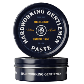 Hardworking Gentlemen front jar view showing clean packaging and light hold styling