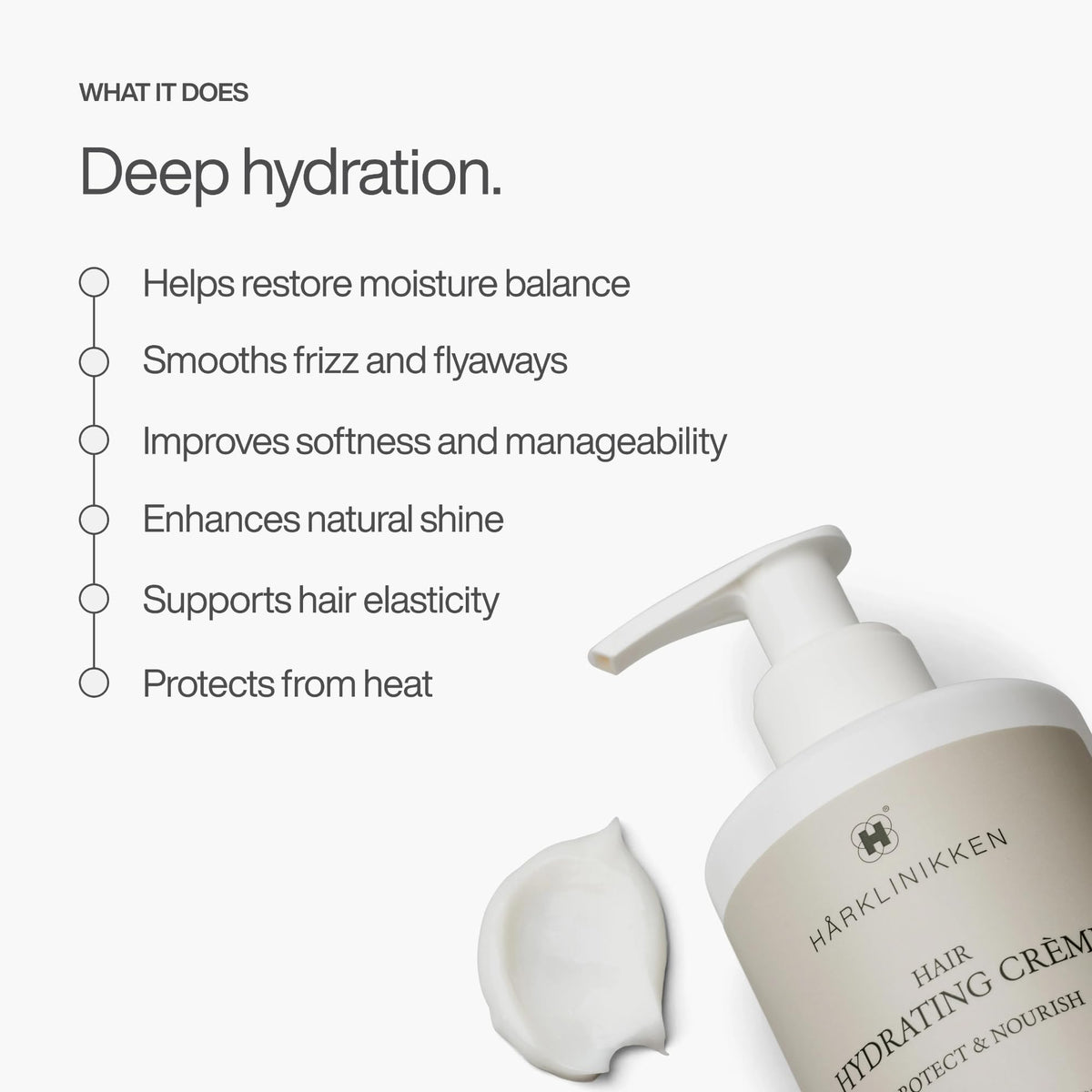 Harklinikken application on damp hair demonstrating protection and manageability benefit