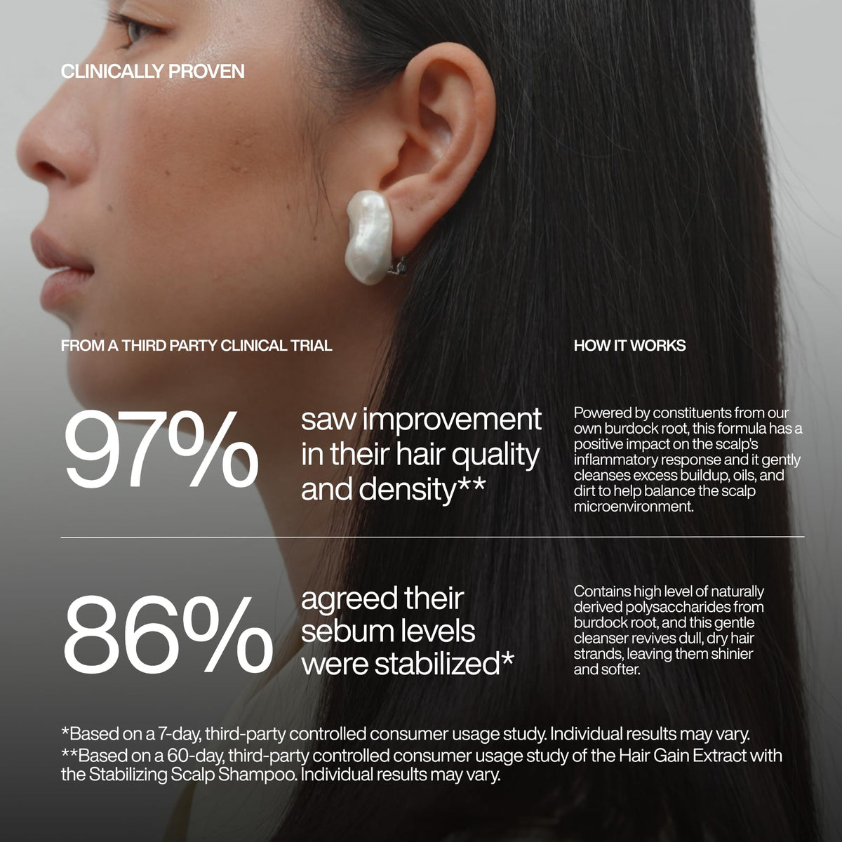 Harklinikken shampoo in bathroom lifestyle scene showing refreshed scalp benefit