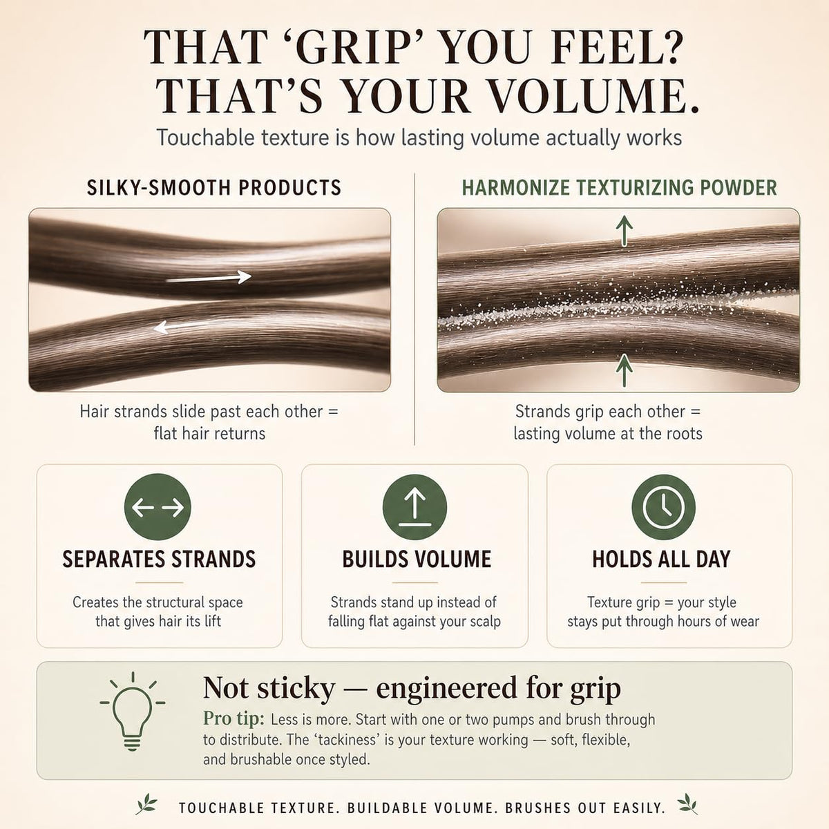 Harmonize Beauty applying powder with fingertips for instant lift