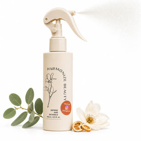 Harmonize Beauty front packaging showing bottle and clear label benefit
