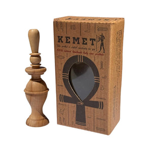 HARRAZ front packaging showcasing Kemet powder eyeliner and cultural design, cosmetic appeal