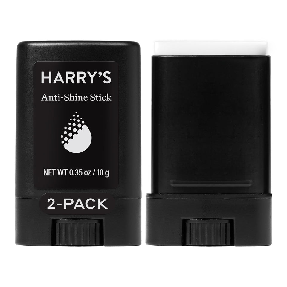 Harry's front packaging of anti-shine stick showing product and branding for quick mattifying
