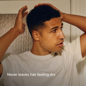 Harry's gel applied to wet hair demonstrating easy spread and instant hold