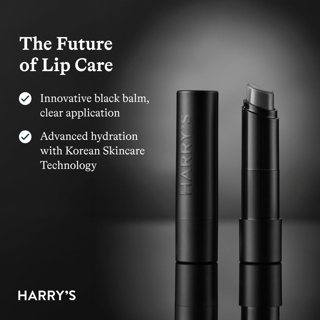 Harry's black lip balm in a jeans pocket demonstrating compact scale and carry