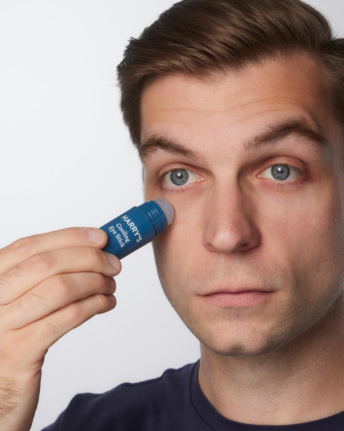 Harry's cooling eye stick close-up twist head showing easy application
