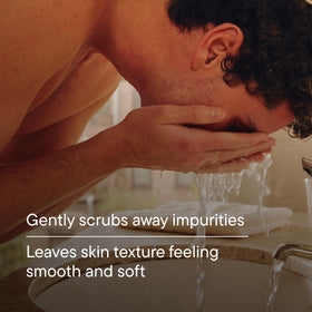 Creamy lather from Harry's face wash demonstrating rich foam and effective cleansing