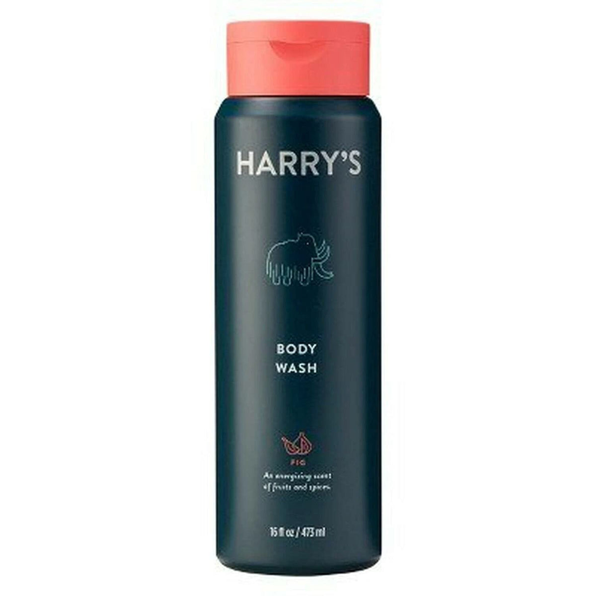 Harry's fig body wash front bottle shot showing label and 16oz size benefit