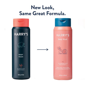 Harry's bottle in gym bag illustrating travel-ready grooming solution