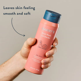Harry's lather in hand highlighting creamy suds and gentle cleanse