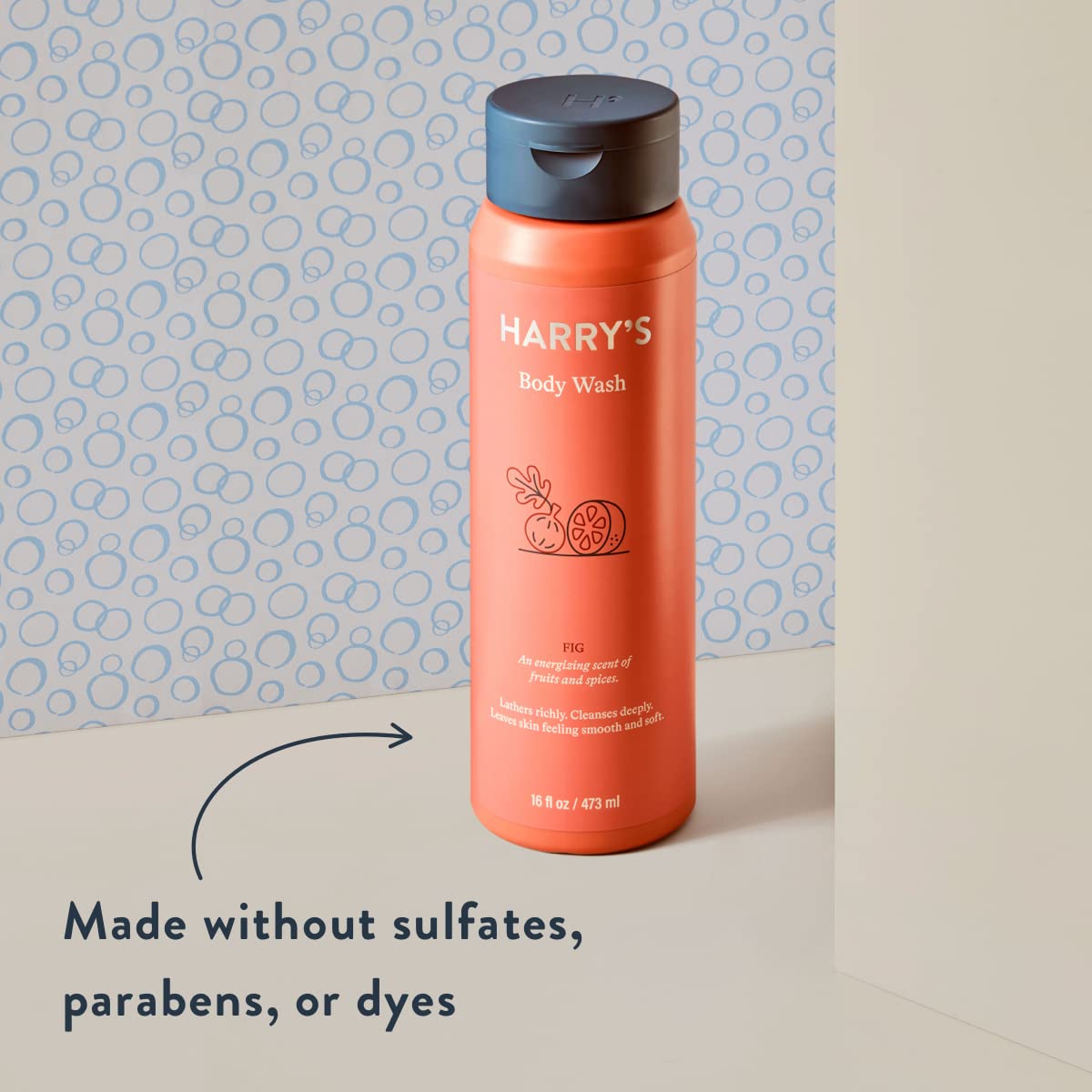 Harry's fig scent notes display fig cardamom and blood orange aroma