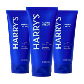 Harry's front packaging showing jar and three-pack benefit