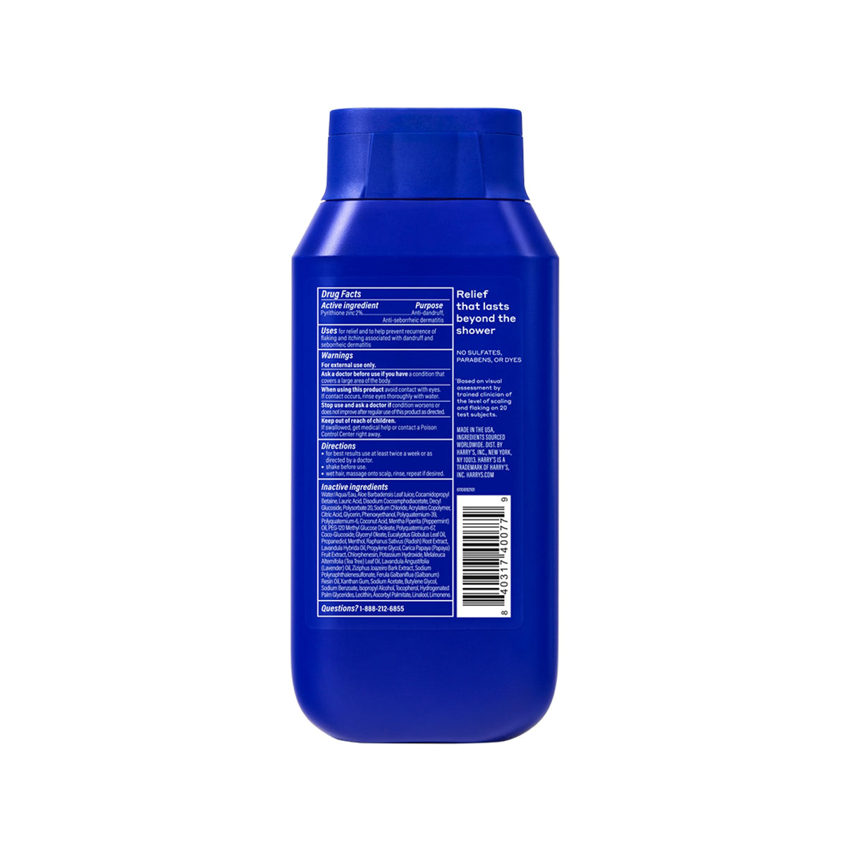 Harry's bottle on bathroom shelf lifestyle shot showing ready-to-use grooming routine