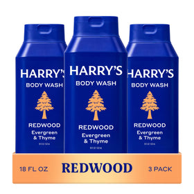 Harry's front packaging showing three bottles and clear product branding and value