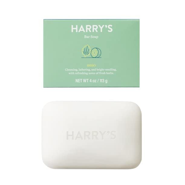 Harry's front packaging of Shiso bar soap showing four bars and scent name for easy identification