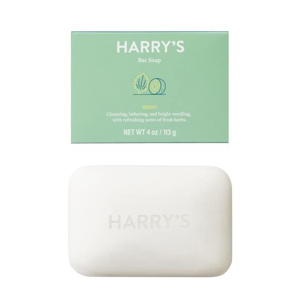 Harry's lathering Shiso soap in hand producing rich foam to demonstrate effective, gentle cleanse